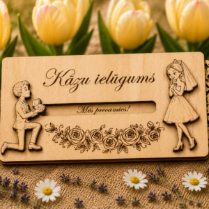 kāzu ielūgums no koka nr. 6